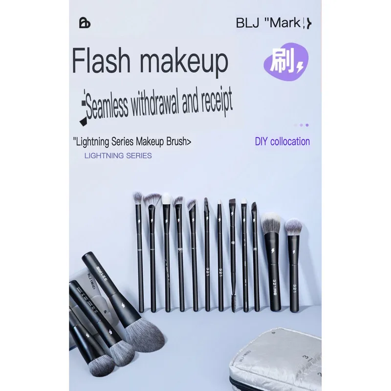 BLJ Lightning Series Mini-Make-up-Set, Pinsel, superweiches Haar, Beauty-Tool, Reise-Konturpinsel, Rouge-Lidschatten-Set