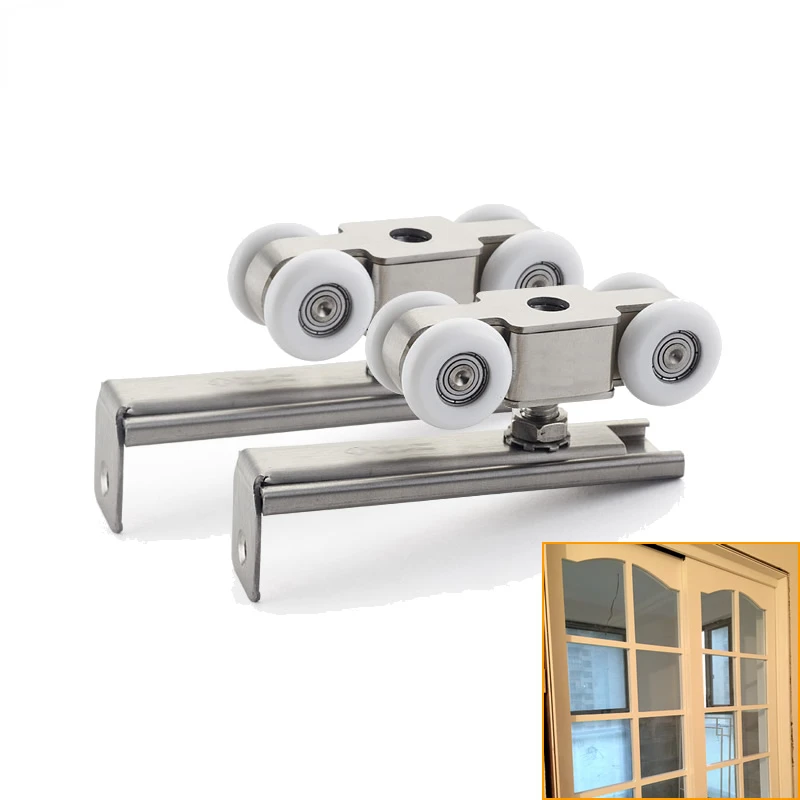 304 stainless steel hardware Slide Doors pulley,hanger roller,hanging rail wheels,High load-bearing,Sliding door track rail