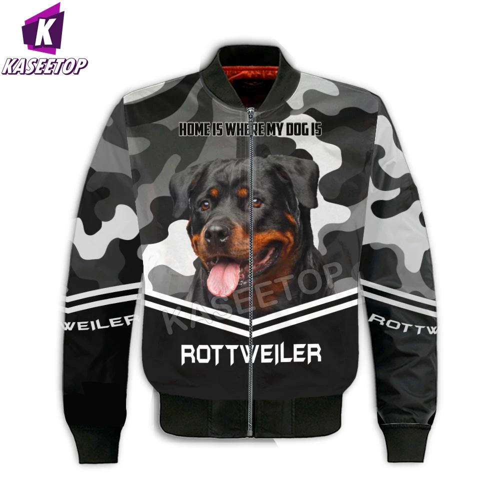 Fashion 3D All Over Print Amazing Rottweiler Men's Hoodies Harajuku Long Sleeve Zip Hooded Casual Pullover Sweatshirts Jacket