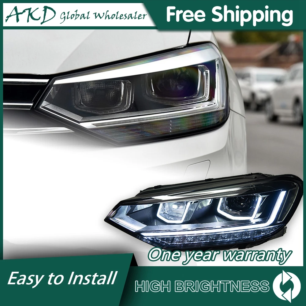 Car For VW Touran 2016-2020 New Touran Headlights DRL HID Hella 12V H7 LED Bi Xenon Bulbs Car Accessory Supplies Tools Head Lamp