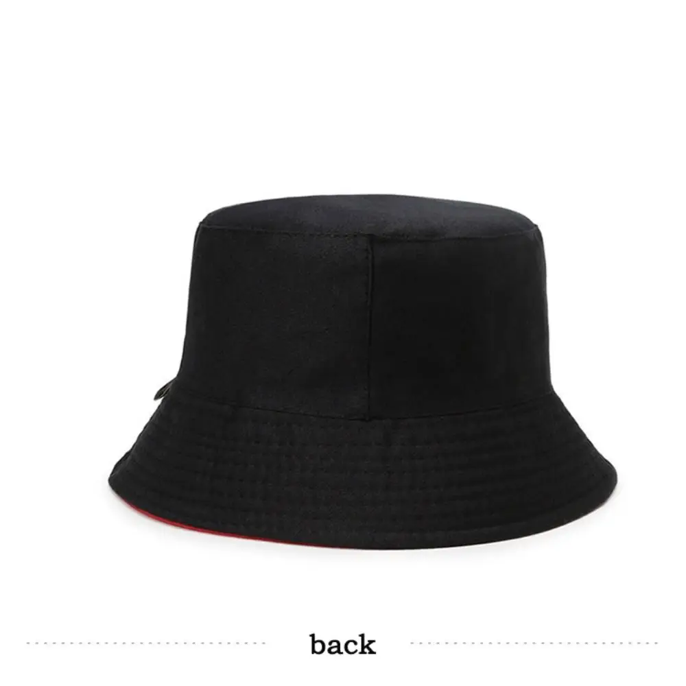 

Portable Double-sided Wear Bucket Hat Foldable Japanese Style Outdoor Sun Caps Cute Dog Embroidered Fisherman Cap Travel Use