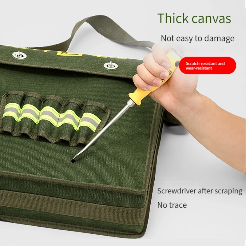 Многофункциональный набор инструментов с плечевыми ремнями, парусиновый набор инструментов большой емкости, подходящий для электриков и работников технического обслуживания