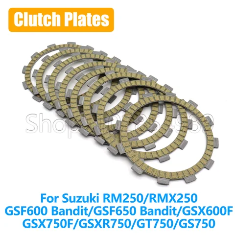 Motorcycle Engine Part Clutch Friction Disc Plate Kit For Suzuki GSF600 GSF650 Bandit RM250 RMX250 GSX600F GSX750F GSXR750 GT750