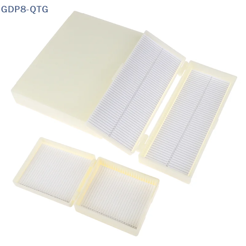 HOT! Plastic Microscope Glass Slide Box 25/50/100pcs Biological Slices Storage Case Holder for Prepared Microscope Slides