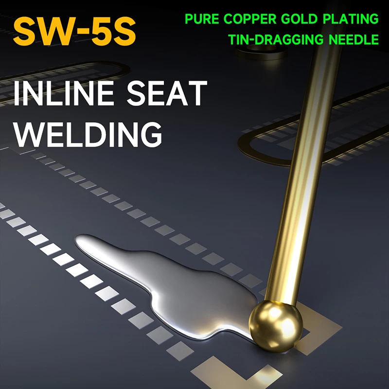 ميكانيكي SW-5S القصدير سحب إبرة مجموعة النحاس النقي مطلية بالذهب التعليب السريع لإصلاح الهاتف المحمول اللوحة PCB إصلاح