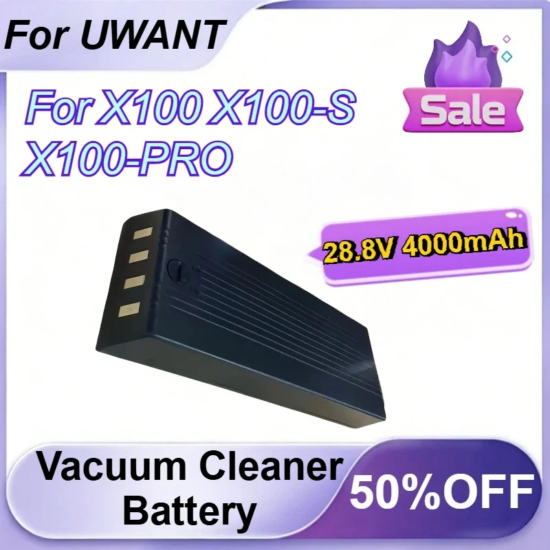 for UWANT X100 X100-S X100-PRO Cordless Hardwood Floors Cleaner Replacement Battery 28.8V 4000mAh Battery