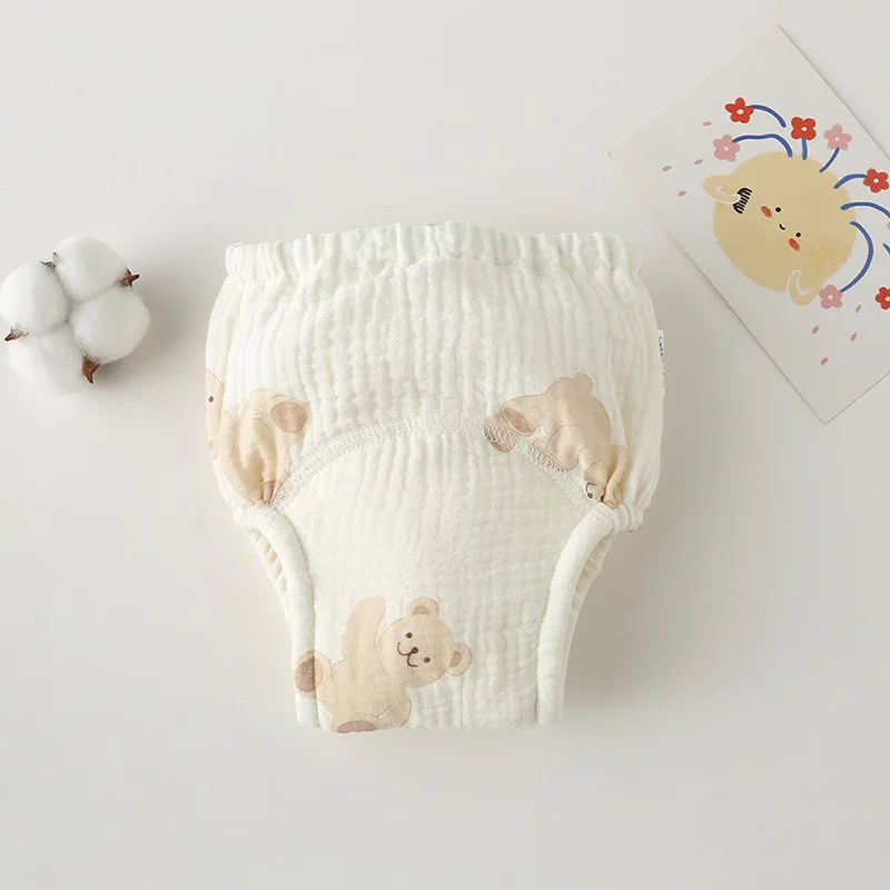 Washable Baby Training Pants Cotton Diapers Bubble Gauze Nappy Breathable Reusable Children's Underwear Toddler Cloth Diapers