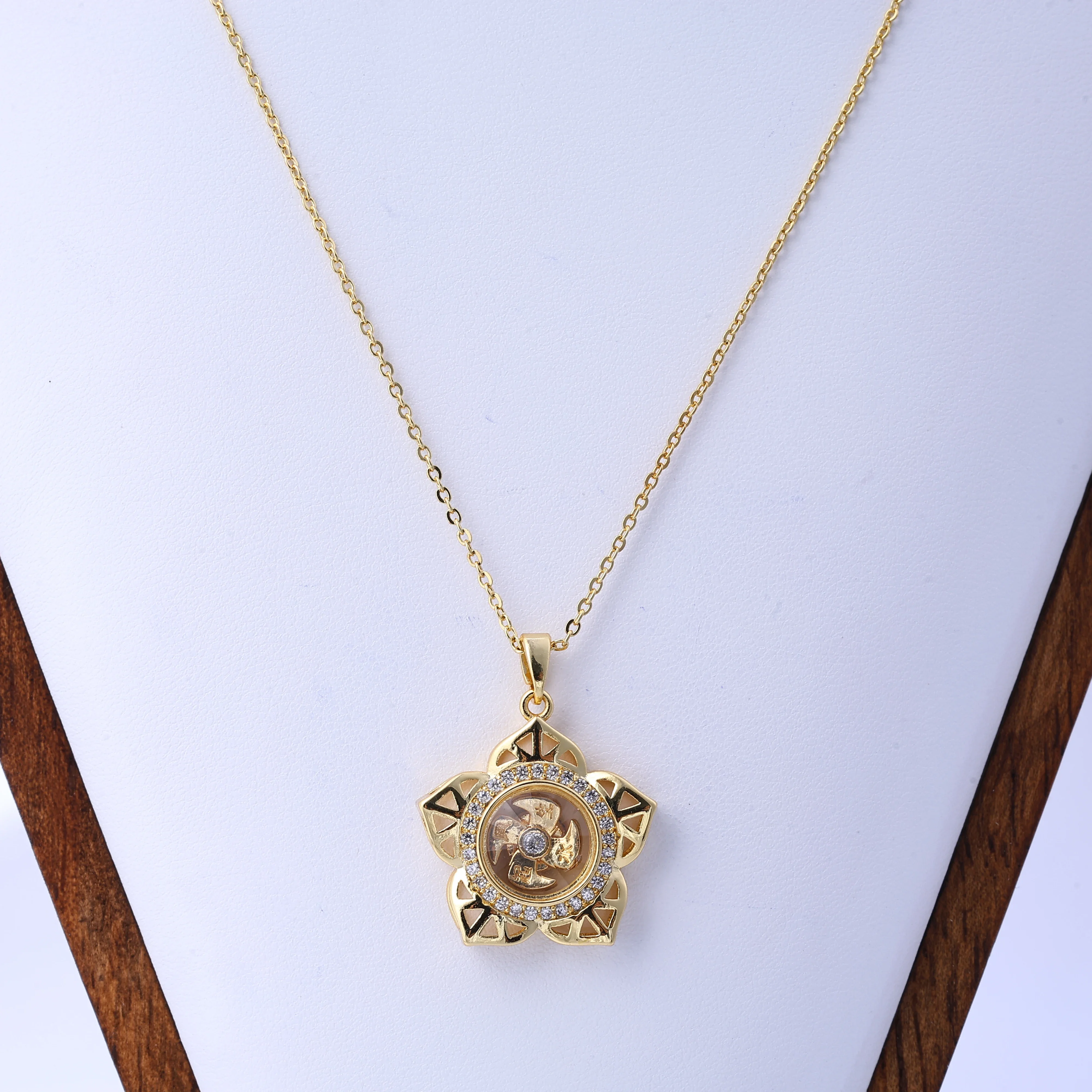 새로운 빈티지풍 다이아몬드 인레이 회전 목걸이, 유니섹스 디자인