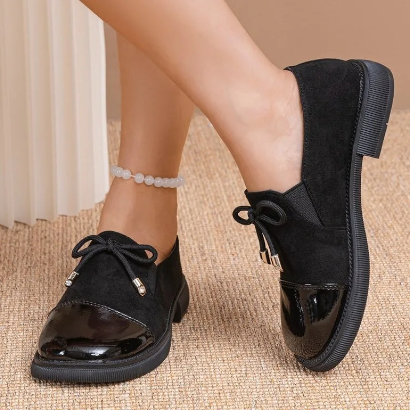 

Plus Size 36-42 Shoes for Women Spring Autumn Fashion Office Pumps Bow Tie Round Toe Square Heel Platform Shoes Zapatos De Mujer
