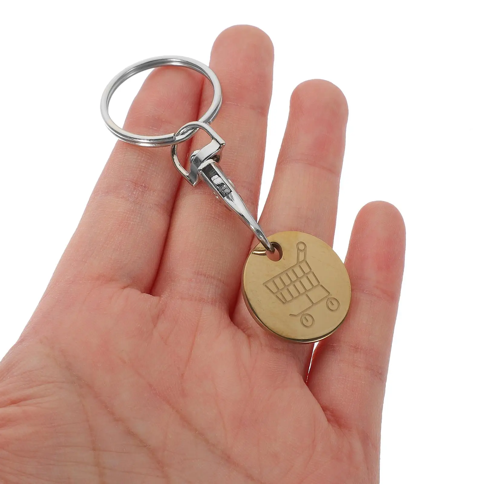 Shopping Cart Pendants Trolley Token Key Rings Chain Decoration Tokens Keyring Remover
