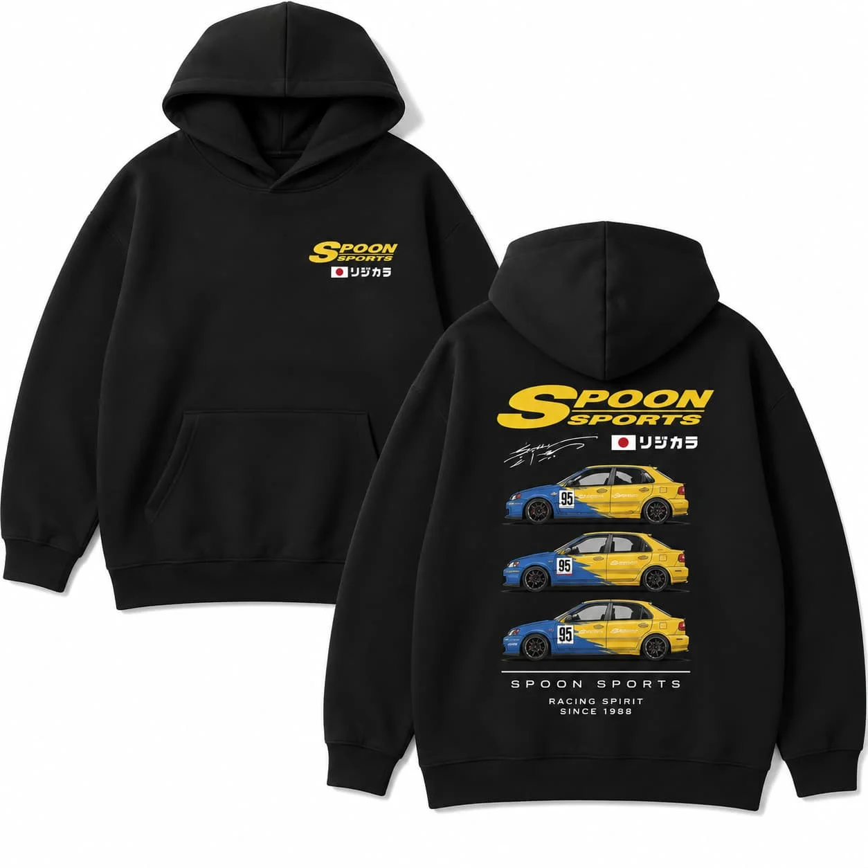 Rs Grauer Sportwagen-Coupé Civic Spoon Sport JDM Herbst Winter US Unisex Pullover Damen Sweatshirt Jungen Top Baumwolle Herren Hoodie – Detail 3