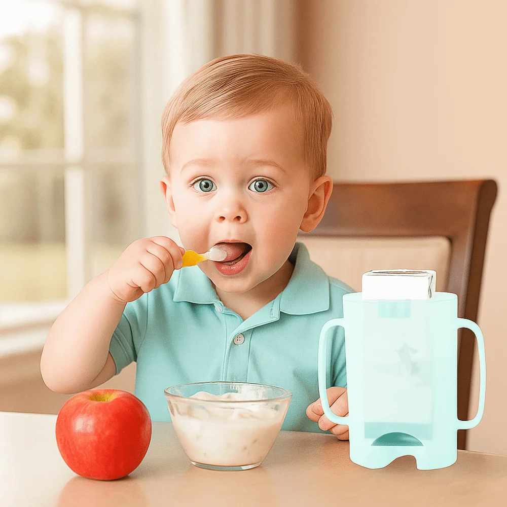 

Plastic Squeeze Pouch Holder Squeeze Proof Reusable Food Pouch Holder with Handle Comfortable Milk Box Holder Drink Boxes