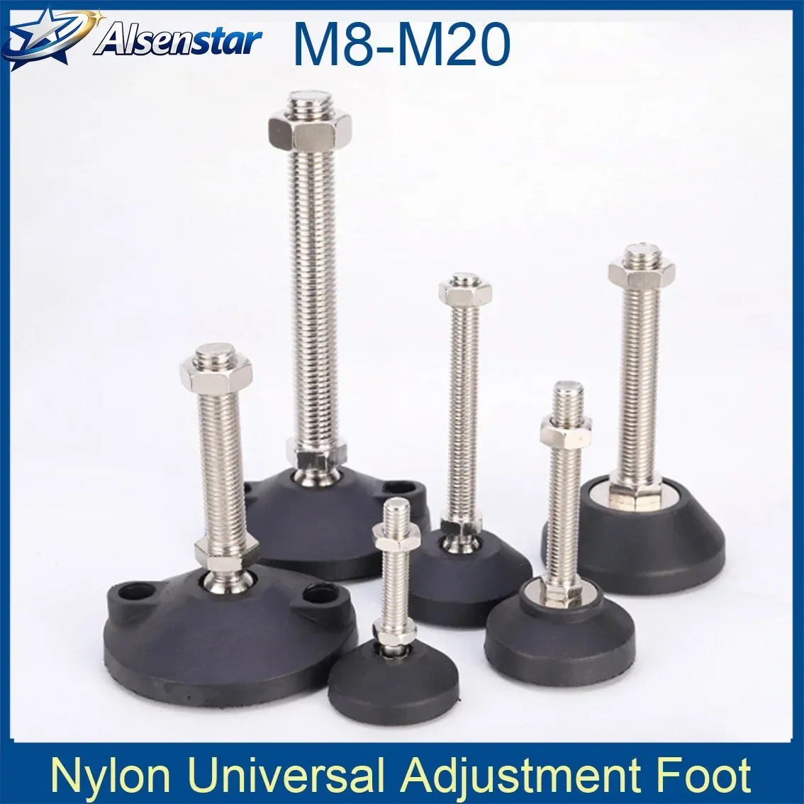 4Pcs Adjustable Lathe Leg Dia 80mm Thread Adjustable Levelling Feet Swivel Base Articulating Legs M8 M10 M12 M14 M16 M18 M20