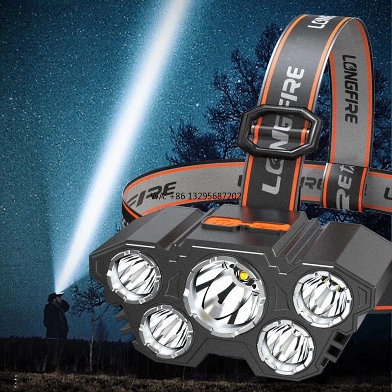 

Wholesale High Quality 5 LED USB Rechargeable Powerful 18650 Built-in Battery Outdoor Camping Headlamp