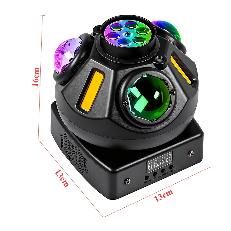 DMX Colorful LED Moving Head Light Beam Patterns Laser Golden Strobe Effects DJ Lighting Show Wireless Remote Disco Party Lights view 4