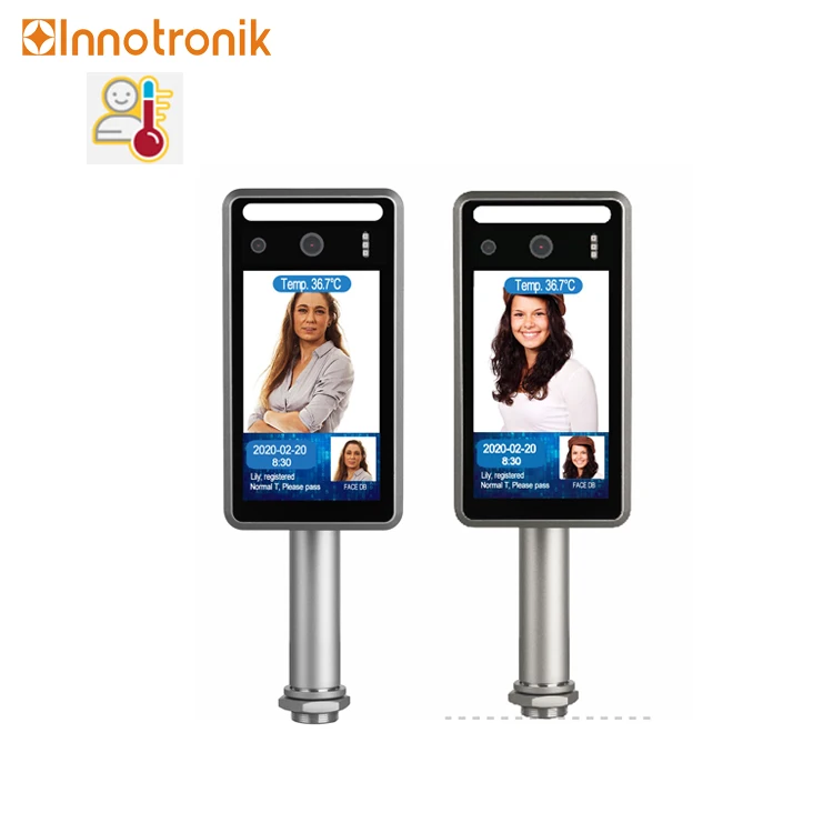 Innotronik Non contact Automatic Face recognition Time Attendance Machine Access Control Body Temperature Measuring Device