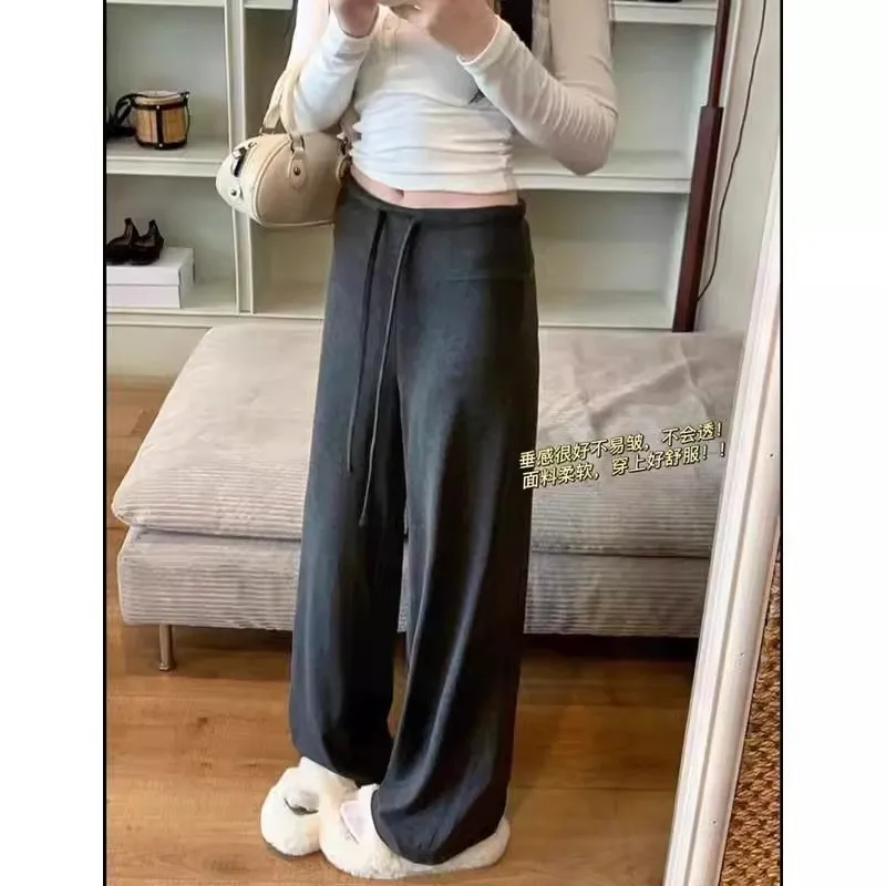 2026 New Maternity High Waist Wide Leg Pants Adjustable Drawstring Rayon Loose Relax Comfort Pregnancy Trousers Belly Support