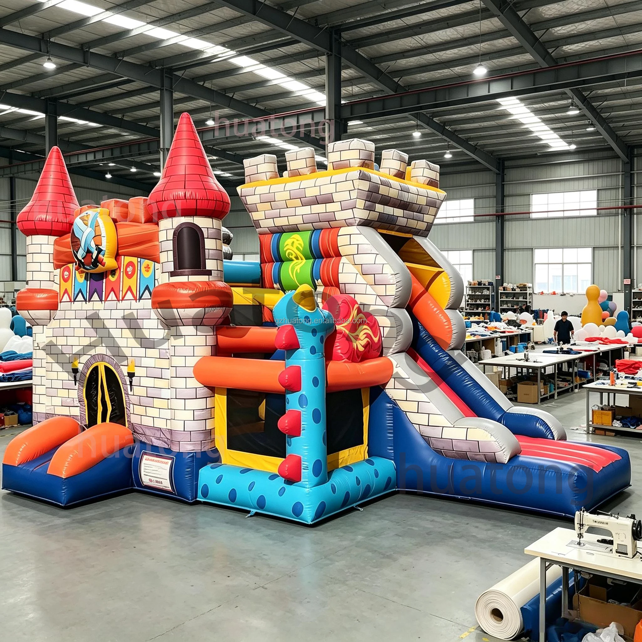 Commercial Inflatable Bouncer House Backyard Printed Jumping Castle With Slide Knight Combo Inflatable Castle for Kidsglobally a