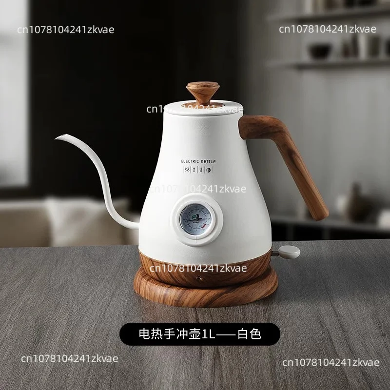 Retro Style Electric Gooseneck Kettle 1.0L | Variable Temperature Control, Stainless Steel for Pour-Over & Tea, 110V/220V