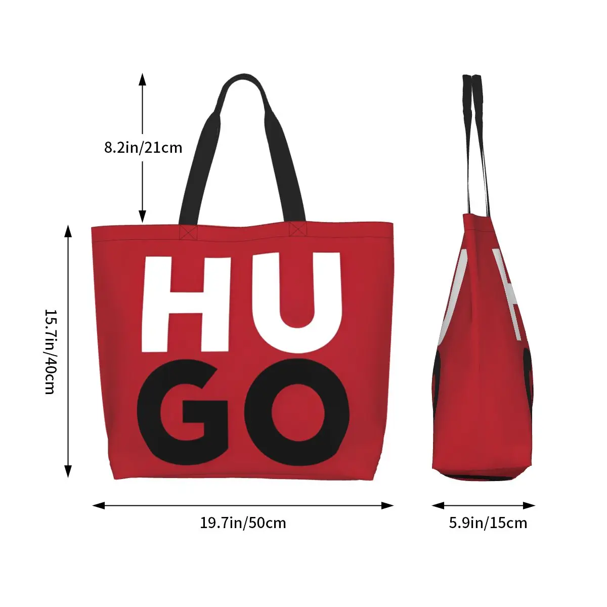 H-HUGO Brief Logo große Kapazität Einkaufs tüte Accessoires Mode Einkaufstaschen für Frauen