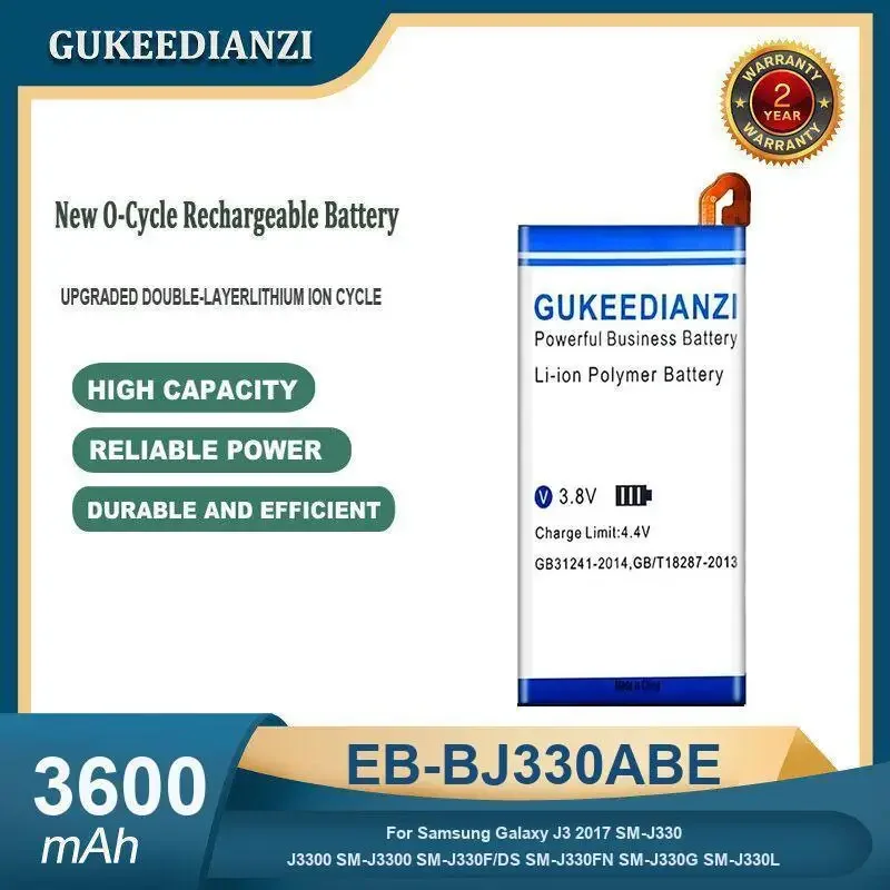 

3600mAh EB-BJ330ABE Battery For Samsung Galaxy J3 2017 SM-J330 J3300 SM-J3300 SM-J330F/DS SM-J330FN SM-J330G SM-J330L