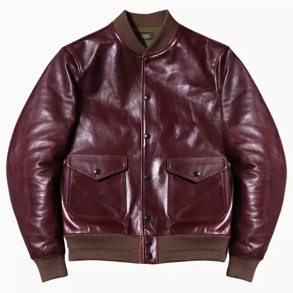 

Fashion Sale Man's Jacket Baseball Coat Cow Leather Coat For Man 5XL Genuine Leather Overcoats High Street Red Brown Overcoats