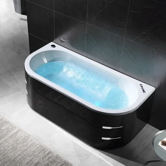 Freestanding Hot Tub Spa Waterfall Whirlpool Massage Bathtub