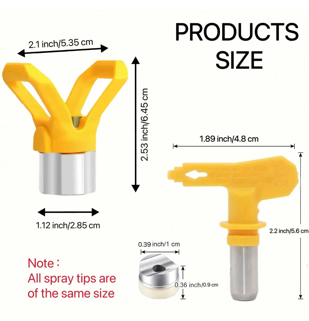 Imagem -02 - Airless Pulverizador Bocal com Vários Materiais Metálicos e Aço Inoxidável Acabamentos Pistola Ferramenta Amarelo