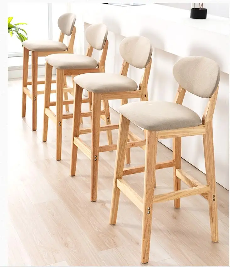 Cadeira moderna Minimalista de madeira maciça Bar, fezes, Home Stool