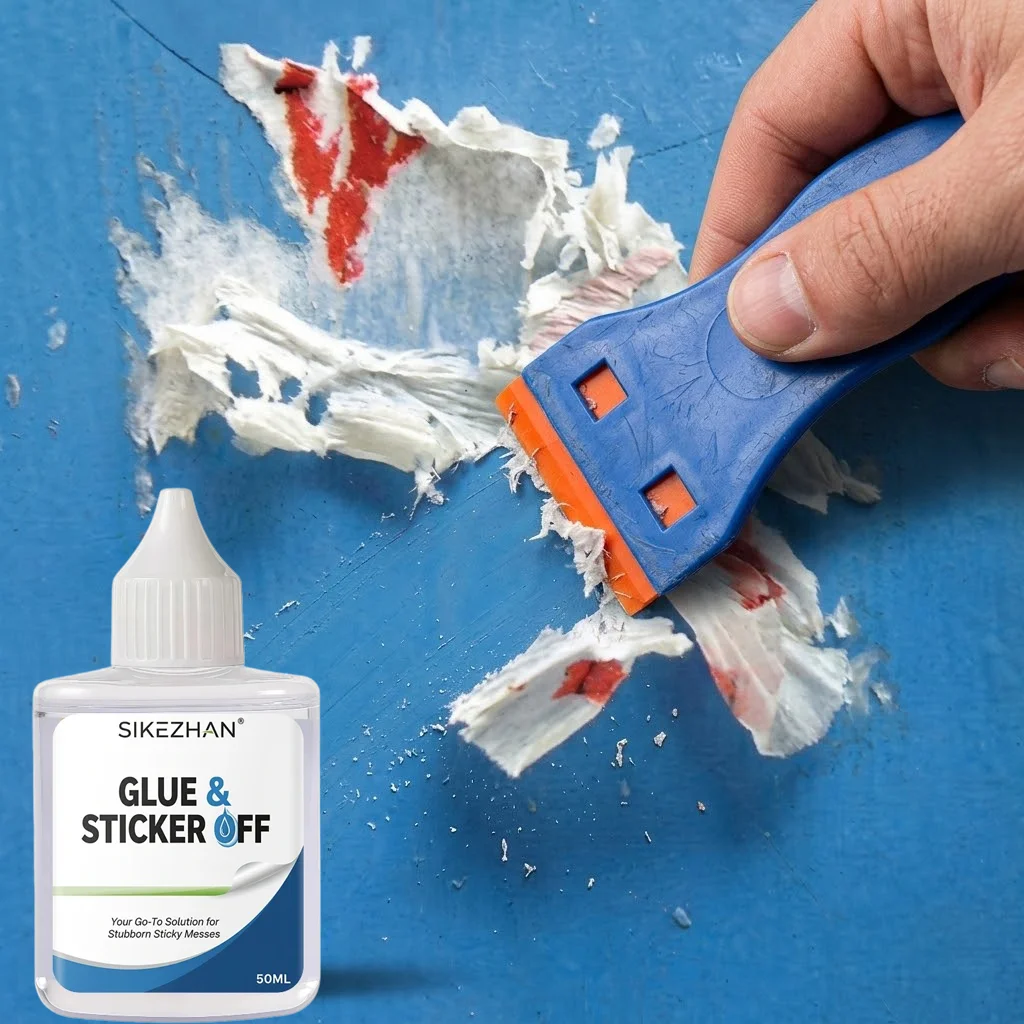 50ML Glue Remover & Sticker Eraser Kit Plastic Scraper for Adhesive Residue Car Window LabelCleaning Tool Set Portable Version2