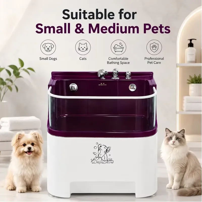 

Transparent Clear Front Visible Cleanliness Acrylic Open Boarding Dog Grooming Tub for Dogs