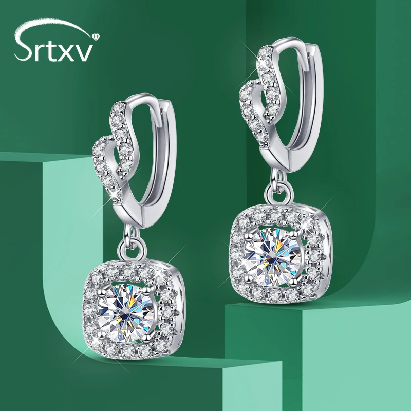 

Sparkling 0.5CT D Color Moissanite Drop Earrings For Women S925 Sterling Silver Hoop Earring Wedding Birthday Party Gift Jewelry