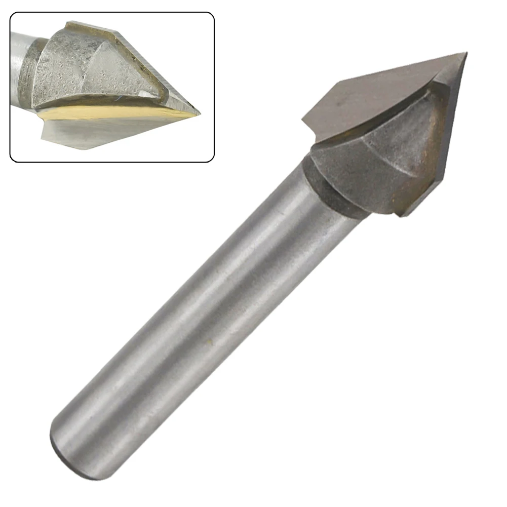 Milling Cutter Router Bit Power Tools Silver Solid Carbide V Shape Woodworking High Strength 1pc 60Degree 6x10mm