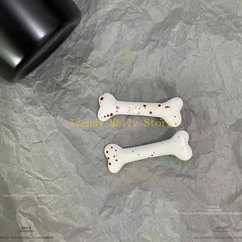 N5KB Forcine per capelli in plastica Y2K con clip laterale per osso cane per ragazze da donna per regali Halloween e per