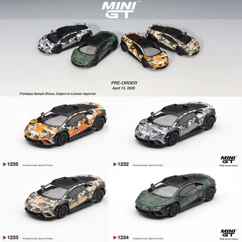 MINIGT 1/64 Huracan Sterrato All-Terrain Set in Stock Alloy Motor Vehicle Metal Model Collection Gift Christmas Gift