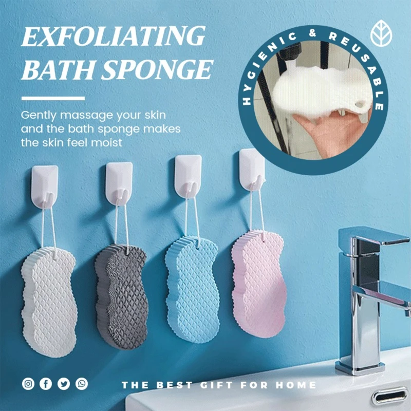 Portable Soft Bath Sponge Shower Brush Dizzy Dead Skin Body Scrubber Exfoliating Cleaner for Women Men Kids Dropshipping