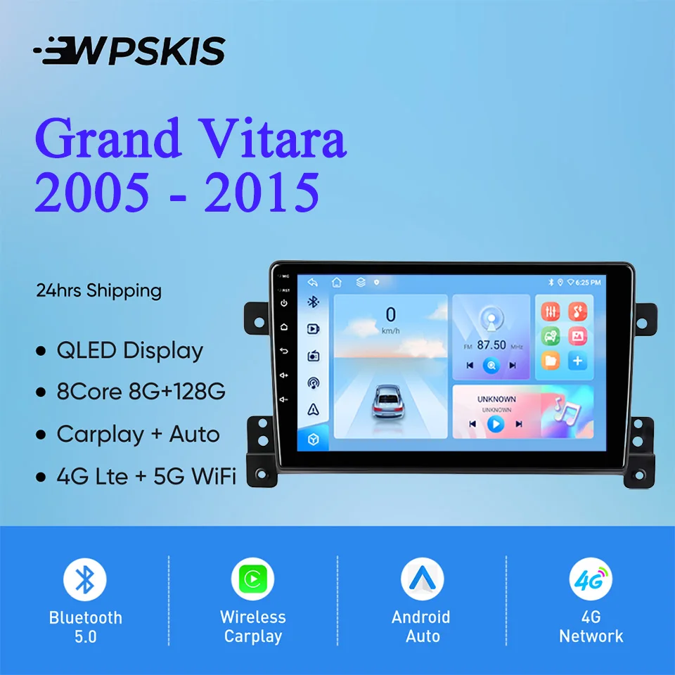 

Android14 8G Ram 128G For Suzuki Grand Vitara 2005 - 2015 Car Auto Radio Video Multimedia DVD Player GPS Navigation HU Head Unit