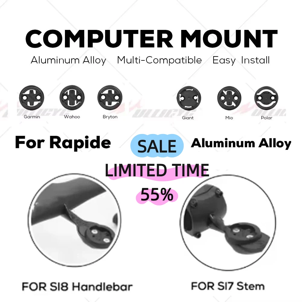 

For SL8/SL7 Out Front Computer Holder Stopwatch Mount GPS Bike Mount For Garmin Gopro Bryton Wahoo Aluminum alloy