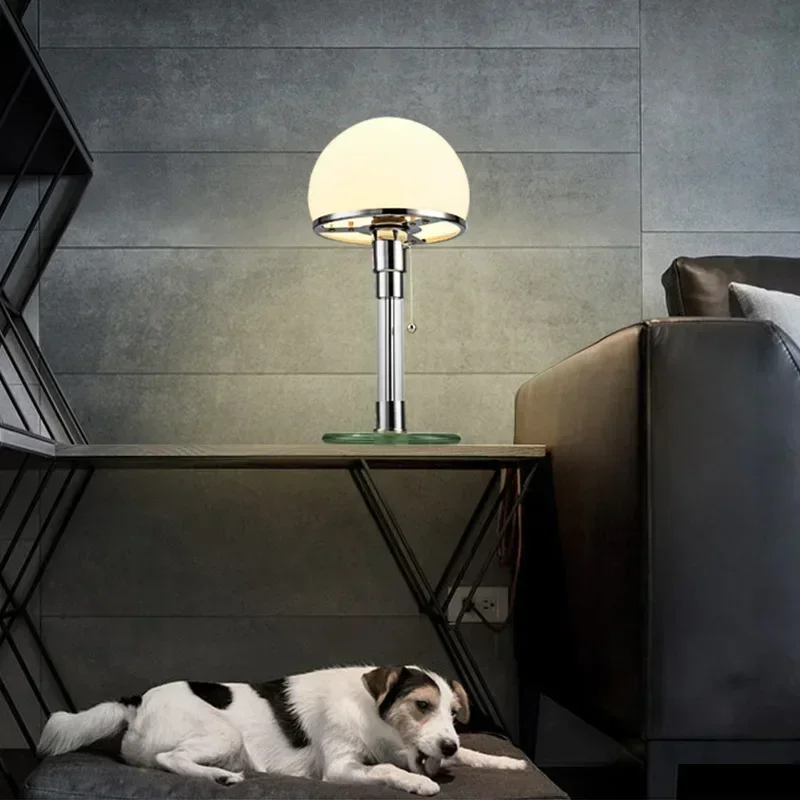 Nordic Minimalist Bauhaus LED Reading Desk Lamp Creative Personality Bedroom Study Living Room Bedside Glass Decor Table Light