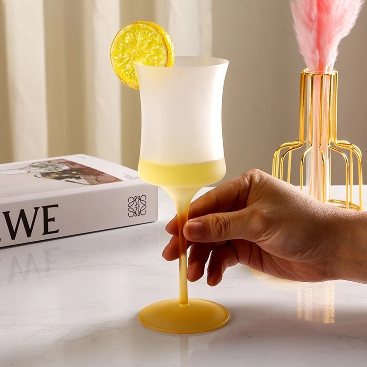Colorful Macaron Waist Wine Glasses Crystal Highball Cocktail Cups for Home Use