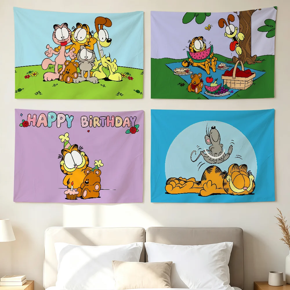 Cartoon Cute G-garfield Flag Wall Decorations Home Decor Suitable For Living Rooms Bedrooms Dormitories Parties And Holidays