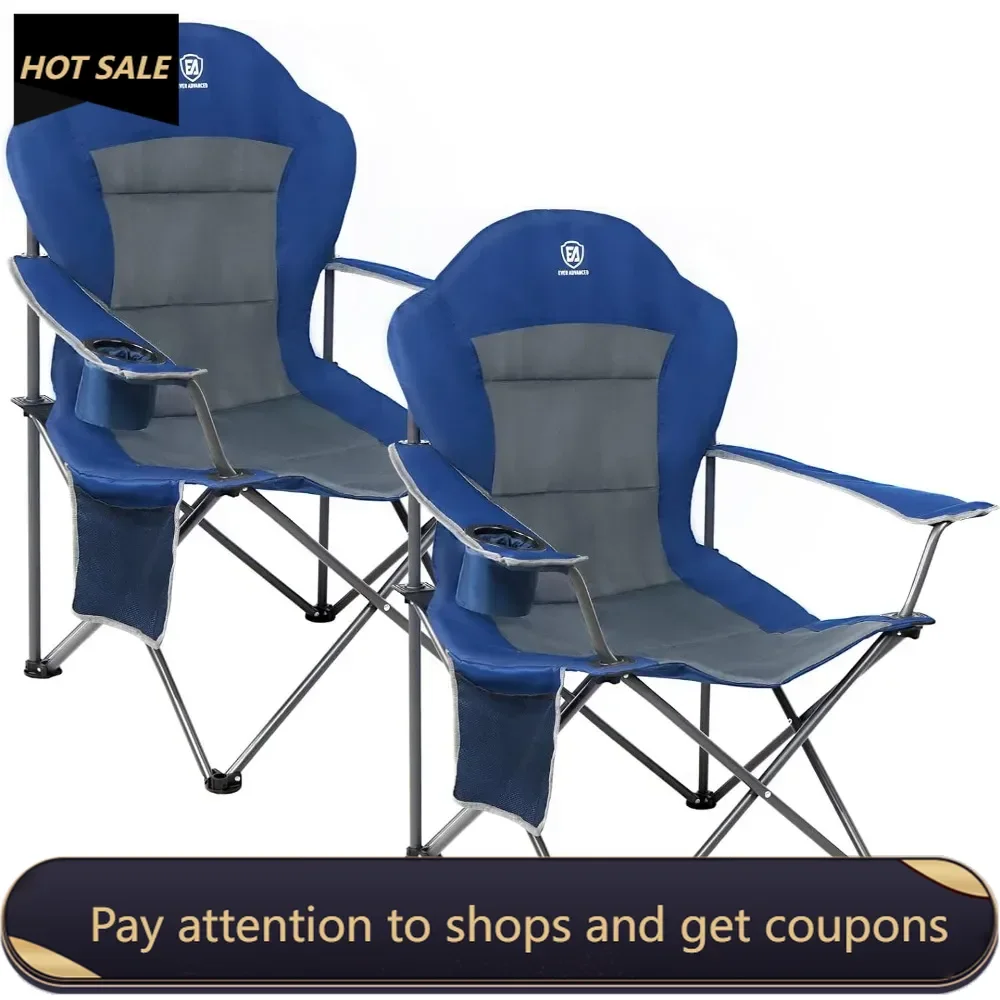 

Folding Camping Chair for Outside High Back Padded Oversized Lawn Chairs Folding Lightweight Sturdy Steel Portable Freight free