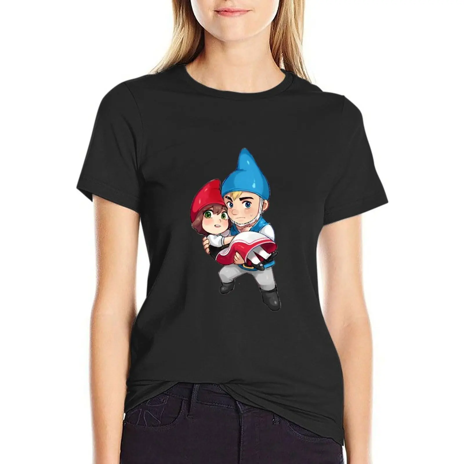 

iconic art gnomeo and juliet Sticker T-Shirt funny summer tops Short sleeve tee t-shirt dress for Women plus size sexy