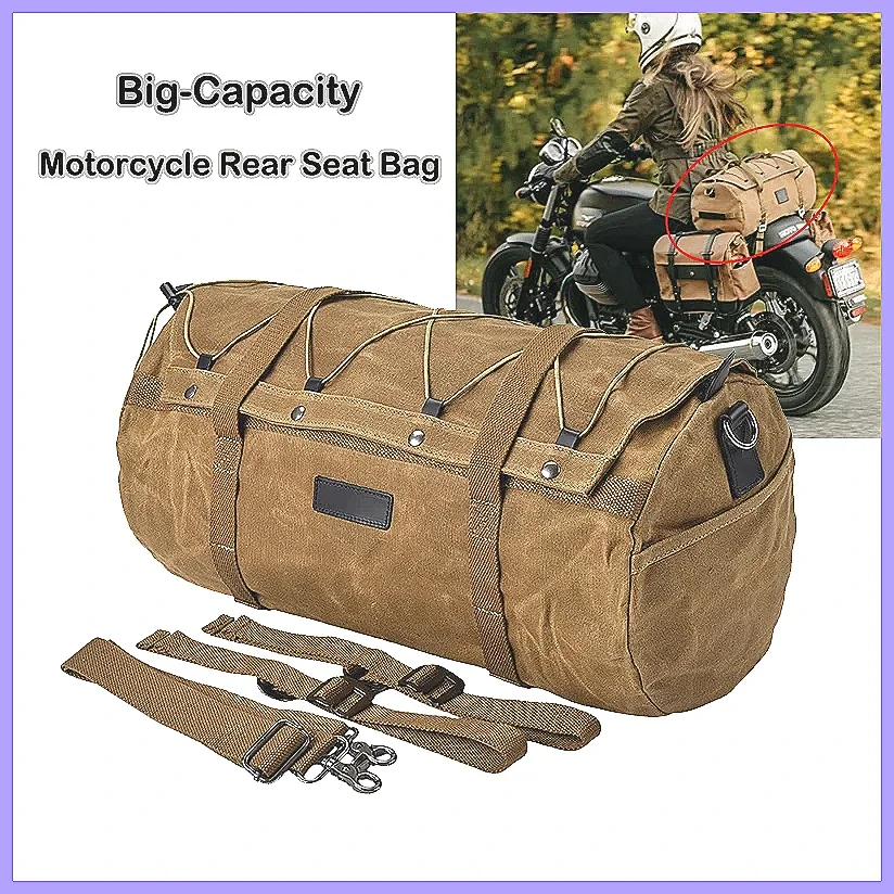 

Waterproof Motorcycle Rear Luggage Bag for BMW Yamaha Honda Harley, Large Capacity Touring Travel Pack, Cycling Post Package