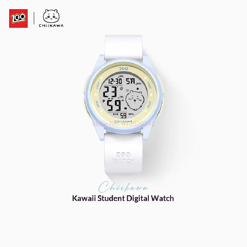 

ZGO Chiikawa Digital Sports Watch 50M Waterproof LED Night Light Simple Dial Precise Movement Timer Calendar Alarm