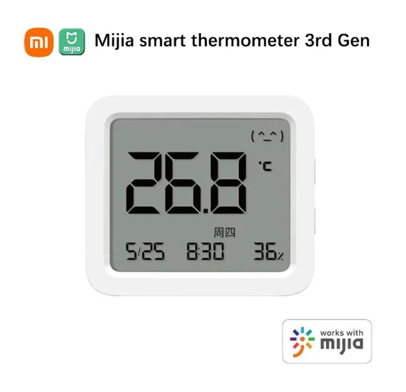 جهاز قياس درجة الحرارة والرطوبة الذكي بتقنية البلوتوث من Xiaomi mijia، مقياس حرارة منزلي، مقياس رطوبة داخلي