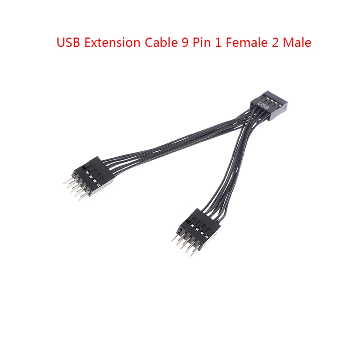 2 pz scheda madre del Computer cavo di prolunga USB 9 Pin 1 femmina a 2 maschio Y Splitter Audio HD cavo di prolunga per PC 10cm