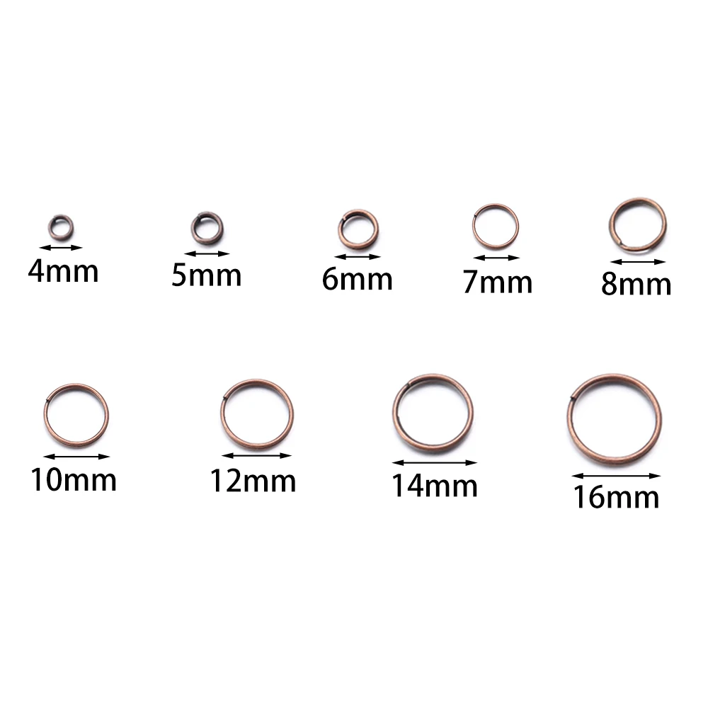50-200 Stück 4-20mm Metall-Spaltringe Doppelschlaufen-Verbindungsstücke für DIY-Halsketten, Armbänder und Schmuckherstellungszubehör – Detail 1