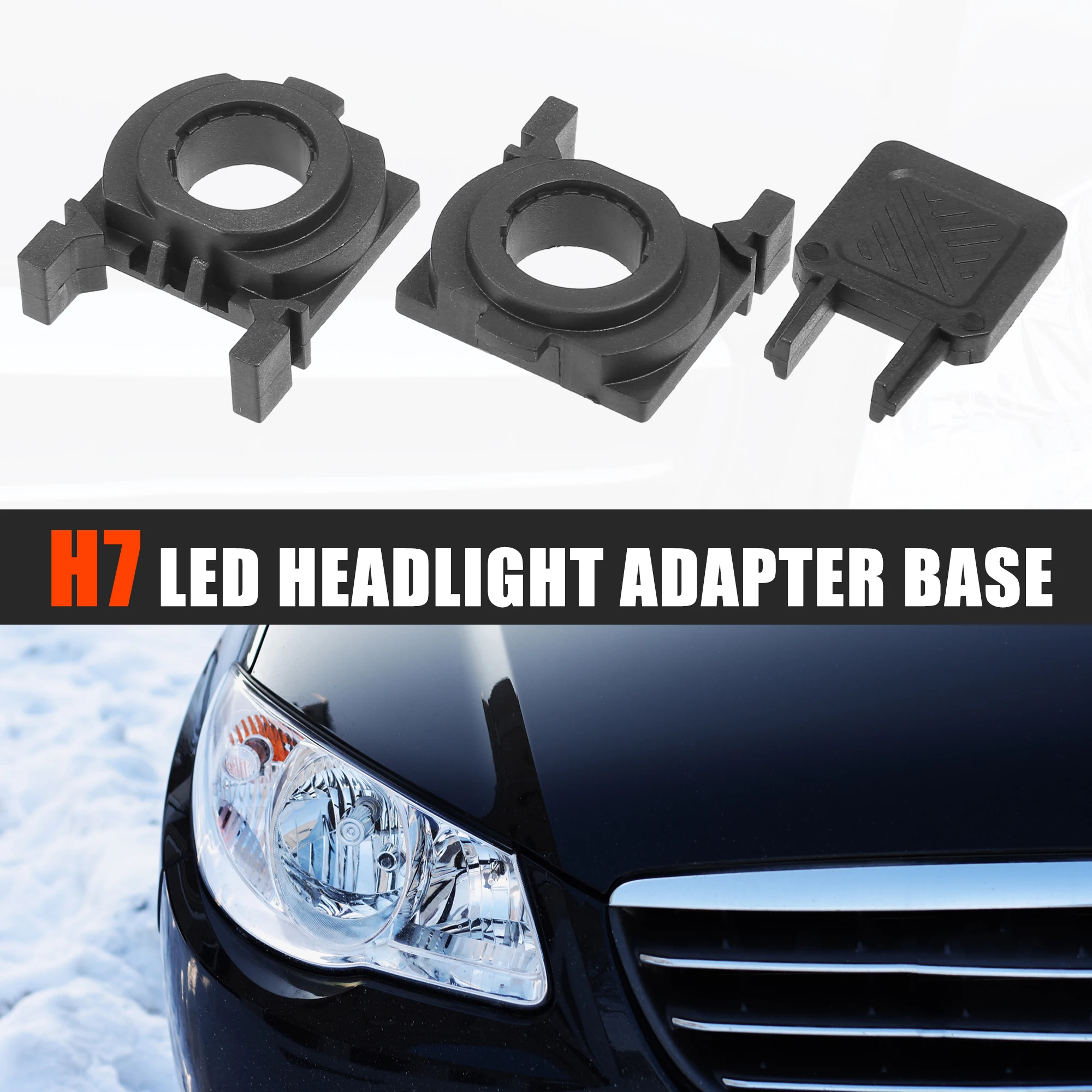 UXCELL 1 Set Car H7 LED Headlight Adapter Bases with Key Replace for Ford Fiesta 2009 2010 2011 2012 2013 2014