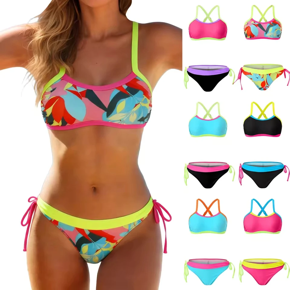 

Women High Waisted Bikini Sexy Push Up Two Piece Swimsuits Vintage Swimsuit Two Piece Retro Ruched High Summer Swimming Outfits